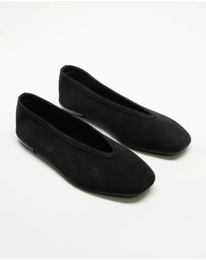 AERE - Tori Suede Ballet Flats