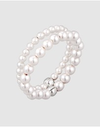 Elli Jewelry - Ring Set Pearl Jewelry Set 925 Sterling Silver