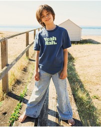 Skwosh - Yeah Nah Kids Slang Tee in Navy