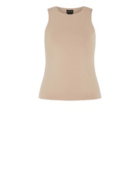 City Chic - Plus size Ally Tank Top - stone