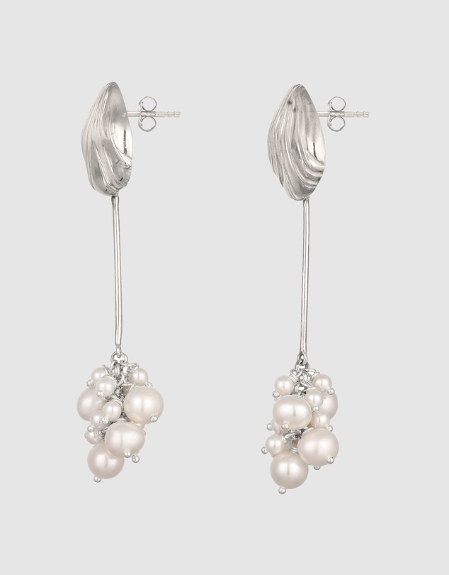 Haze & Glory - ICONIC EXCLUSIVE - Earrings Hanger Clam Of The Sea Pearl 925 Sterling Silver