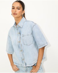 Dazie - Imani Short Sleeve Denim Shirt