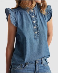 Decjuba - Celeste Denim Ruffle Blouse