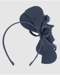 Max Alexander - Felt Navy Flower Winter Racing Fascinator
