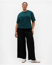 City Chic - Plus size Oversized Crew Neck Tee - deep teal