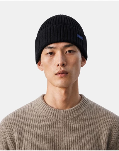 Henry Bucks - HENRY BUCKS Merino Wool Beanie BLACK