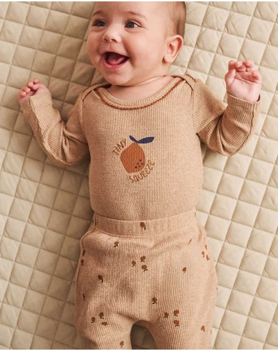 Cotton On Kids - Organic Pointelle Long Sleeve Bubbysuit