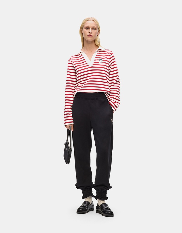 Karl Lagerfeld - Ikon Sketch Stripe Long Sleeve Polo Shirt