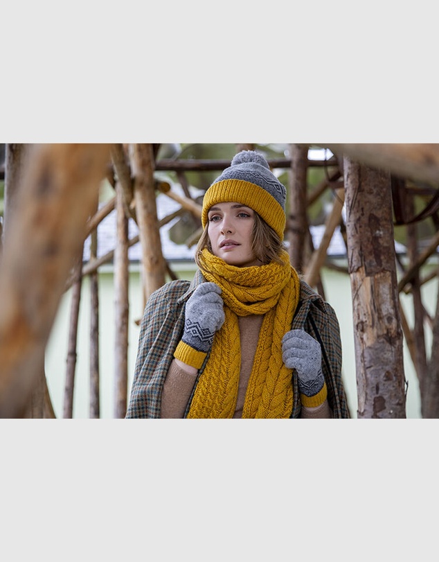 DENTS - Geometric Pattern Knitted Gloves