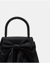 Steve Madden - BCosette Black Satin Top Handle Bag