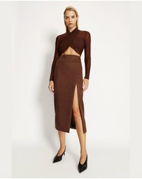 Bardot - Dante Vegan Suede Midi Skirt