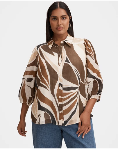 Forever New Curve - Davina Curve Long Sleeves Blouse