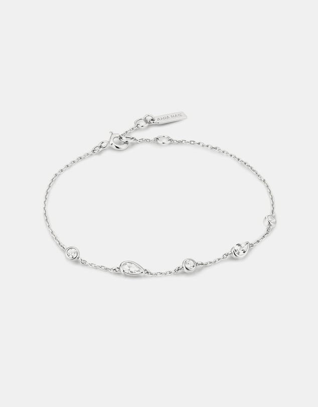 Ania Haie - Silver Round & Teardrop Bezel Station Bracelet