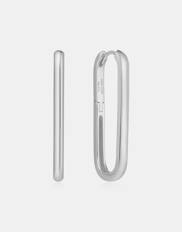 Ania Haie - Silver Tube Oversized U Hoop Earrings
