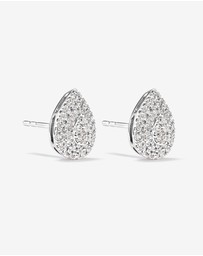 Michael Hill - 0.30 Carat TW Pear Shaped Diamond Cluster Stud Earrings in 10kt White Gold