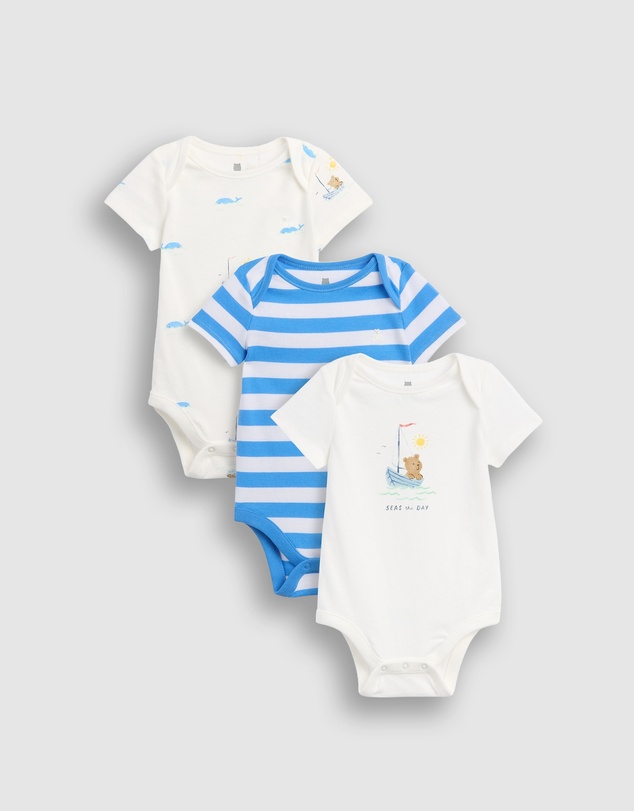 GAP - 3-Pack SS Jersey Bodysuit - Babies