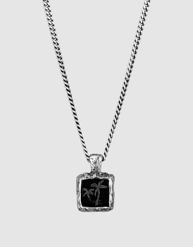 Haze & Glory - ICONIC EXCLUSIVE - Necklace Men Black Palm Onyx 925 Sterling Silver