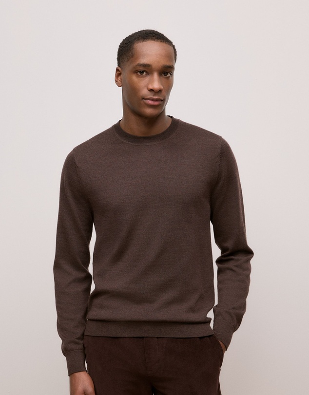 Trenery - Merino Classic Crew in Espresso