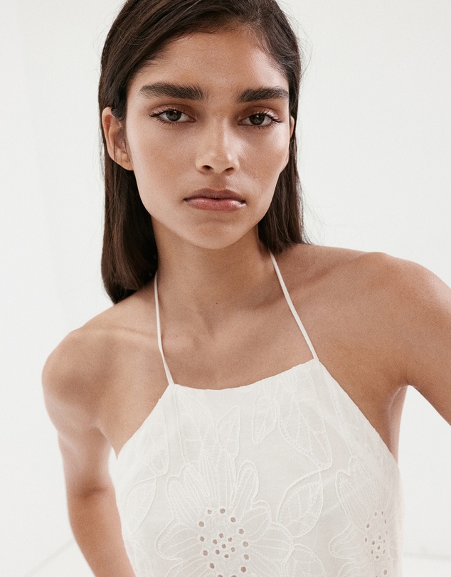 M.N.G - Halter Dress with Broderie Anglaise