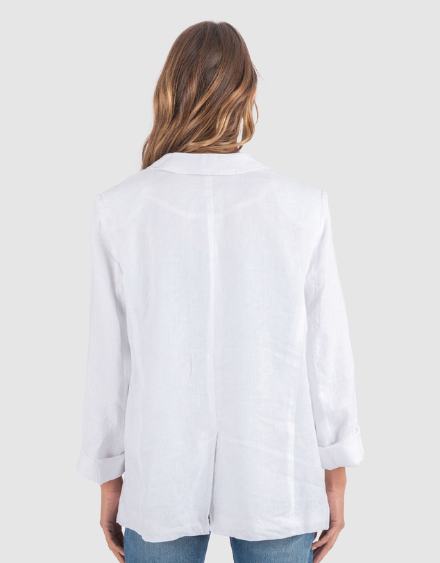 CAMIXA - Jackie Oversized Linen Blazer Jacket