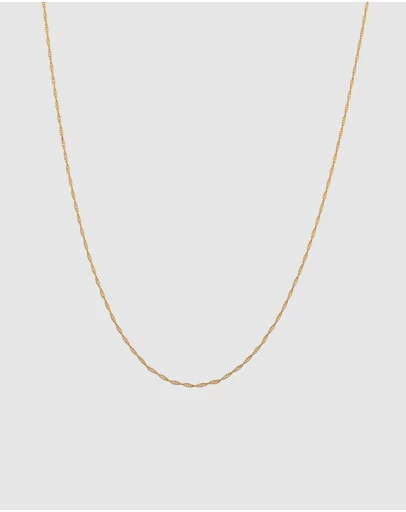 Kuzzoi - ICONIC EXCLUSIVE - Twisted Helix Chain Necklace in Gold-Plated 925 Sterling Silver