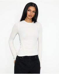 Dazie - Quinn Ruched Long Sleeve Top