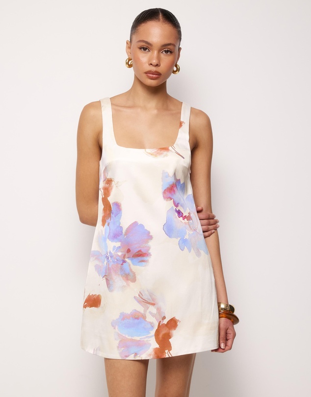 AERE - Allegra Structured Satin Mini Dress