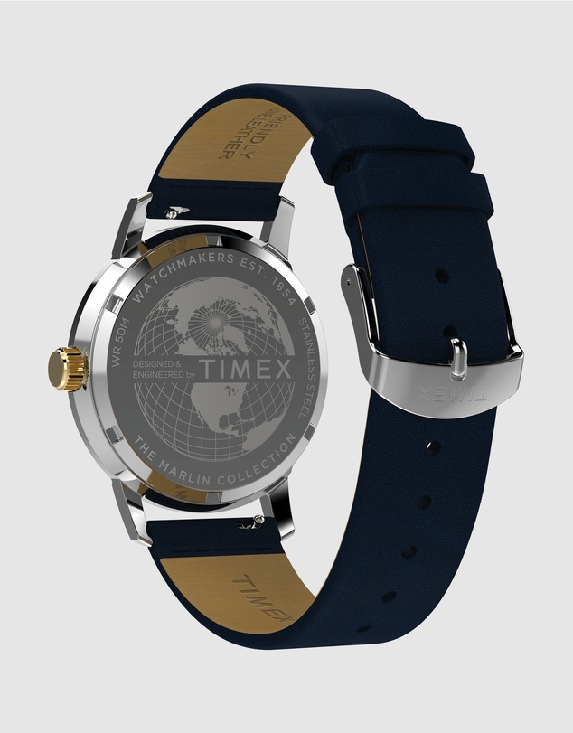 TIMEX - Marlin® Quartz GMT 40mm Leather Strap Watch
