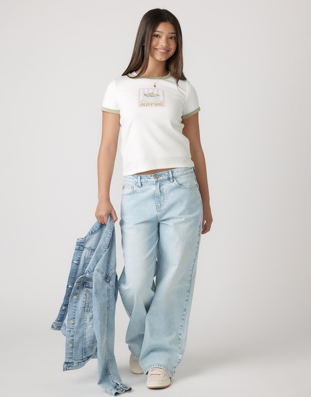 Decjuba Kids - Olive Ringer Tee - Teens