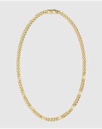 GUESS - Gold-Tone 4G Curb Chain Pave Necklace