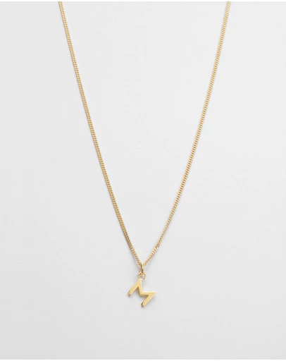 Kirstin Ash - M Outline Initial Necklace