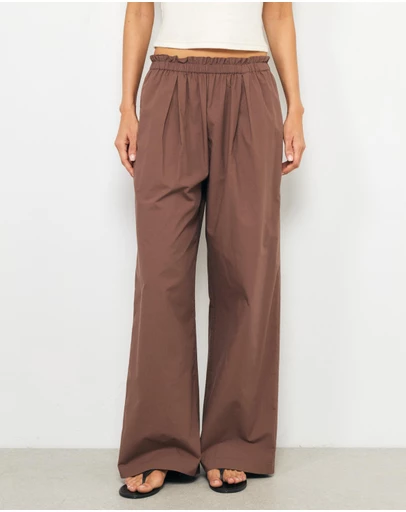 AERE - Lizzie High Waisted Poplin Pants