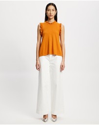 Lindsay Nicholas New York - Frill Crew Neck Shell Top