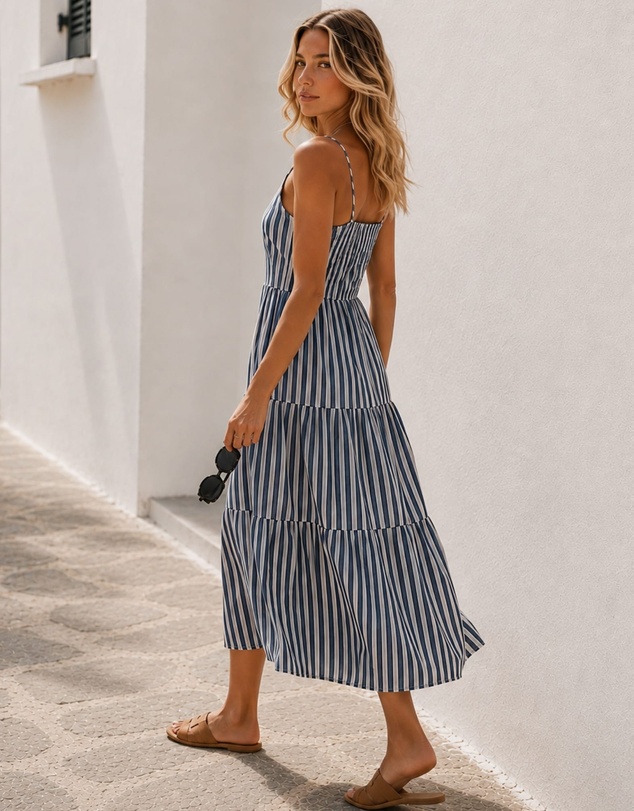 Esther & Co - Sona Dress - Navy Stripe