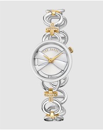 Ted Baker - Lilabel Bow White 28mm Two-Tone Bracelet Watch