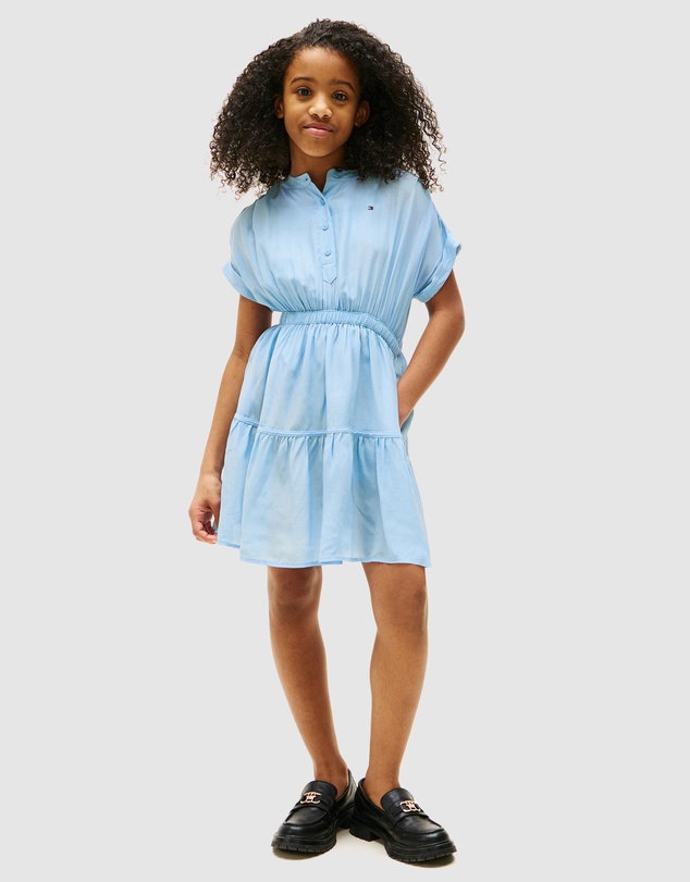 Tommy Hilfiger - Short Sleeve Tiered Shirt Dress - Kids