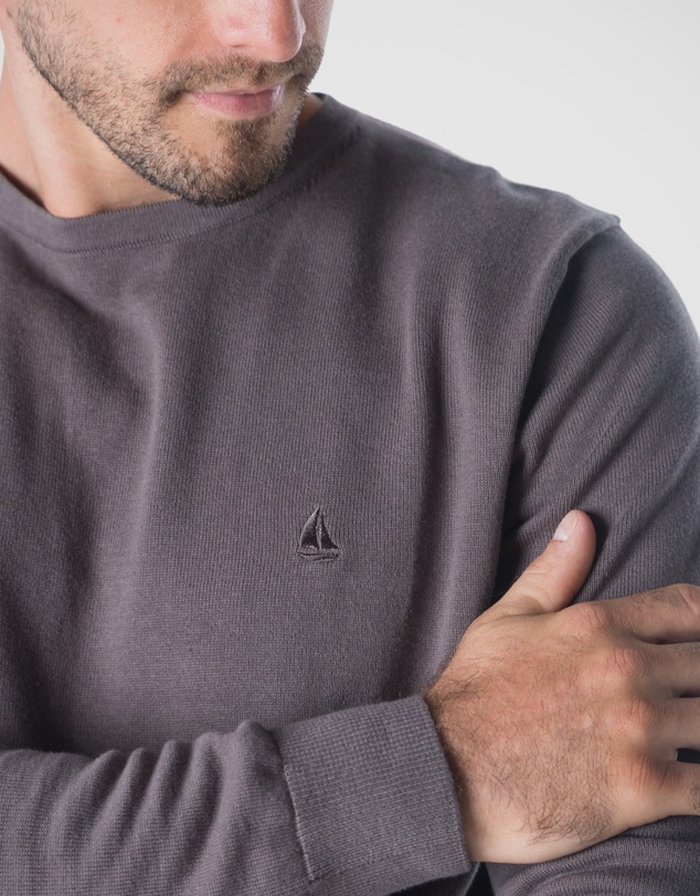 Coast Clothing - Crew Neck Cotton Jumper - Charcoal
