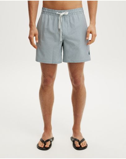 NAVY STRIPE EMB SEERSUCKER