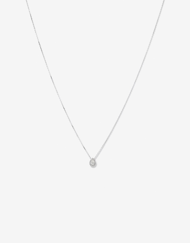 Michael Hill - 0.23 Carat TW Pear Diamond Halo Pendant in 10kt White Gold