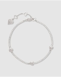 Wanderlust + Co - Heart Pave 925 Sterling Silver Petite Tennis Bracelet