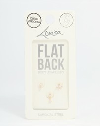 Lovisa - Gold Plated Surgical Steel Cubic Zirconia Triangular Flat Back Studs Pack