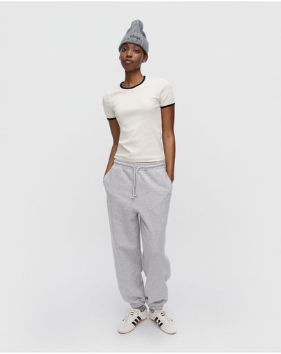 grey melange, off white