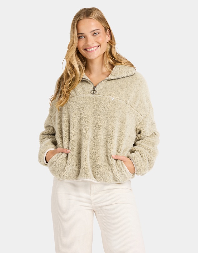 Billabong - Womens Groovin Half Zip Fleece Top