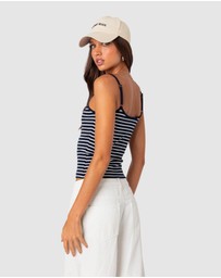 EDIKTED - Gretta Striped Ribbed Tank Top