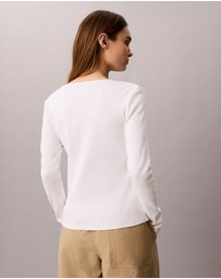 Calvin Klein Jeans - Ribbed Cotton Long Sleeve Top