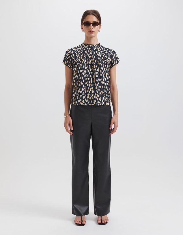 SABA - Starling Silk High Neck Short Sleeve Top