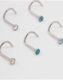 Lovisa - Surgical Steel Blue Mermaid Nose Piercing 6-Pack