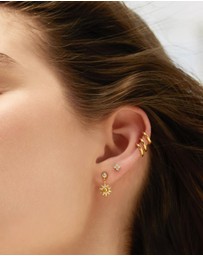 Ania Haie - Ania Haie Gold Sunburst Dangle Stud Earrings