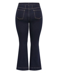 City Chic - Plus size Asha Fit Jasmin Flare Leg Regular Jean - dark wash