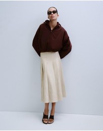 M.N.G - Faux-Leather Godet Skirt